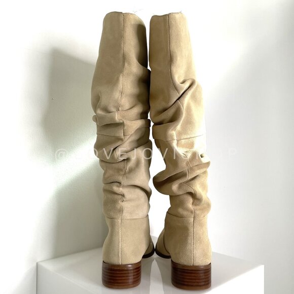 Boho Western | Cream Suede Slouch Boots | Giving Isabel Marant Vibes | Knee High - Picture 8 of 13